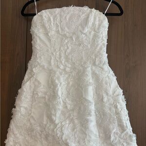 Bardot Ivory Floral Lace Strapless Dress. Karoline Lace Dress